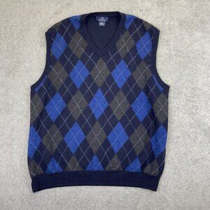 Brooks Brothers 100% Merino Wool Sweater Vest Fits Mens M Tag‎ 2XL SHRUNK READ
